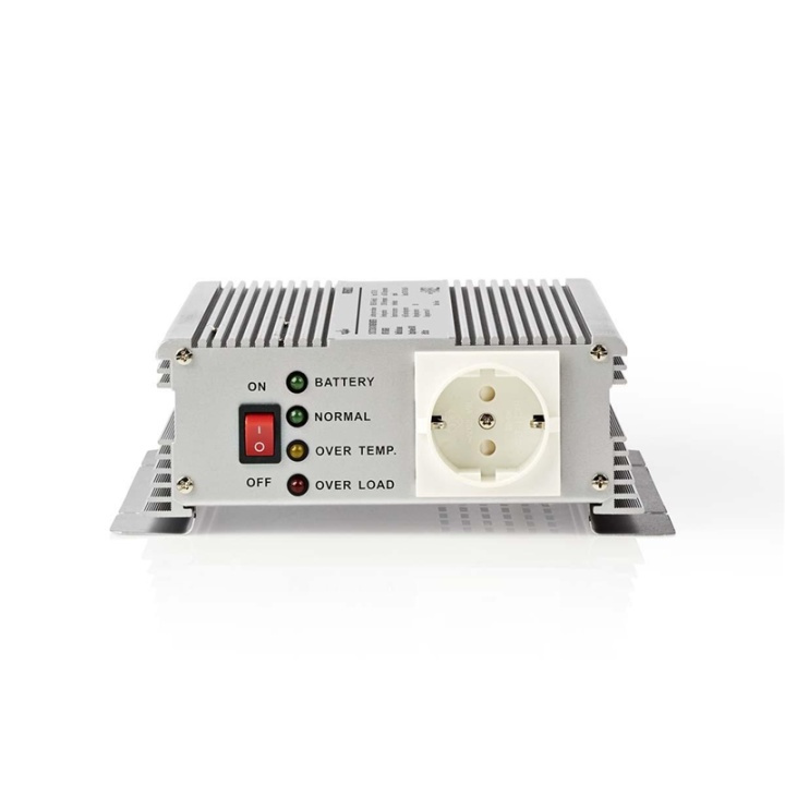 Nedis Power Inverter Modificeret sinus | Indgangsspænding: 12 V DC | Enhedens strømudgangsforbindelse: Type F (CEE 7/3) | 230 V AC 50 Hz | 600 W | Peak-effekt: 1500 W | Batteriklemmer | Sølv i gruppen HJEM, HUS & HAVE / Elektricitet & Belysning / Transformere hos TP E-commerce Nordic AB (38-77428)