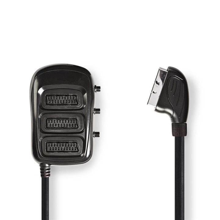 Nedis SCART Switchbox | SCART Han | 3x SCART Hun | Nikkelplateret | Maksimal opløsning: 1024x576 | 0.50 m | Runde | PVC | Sort | Konvolut i gruppen HJEMMEELEKTRONIK / Kabler og adaptere / Scart hos TP E-commerce Nordic AB (38-77529)
