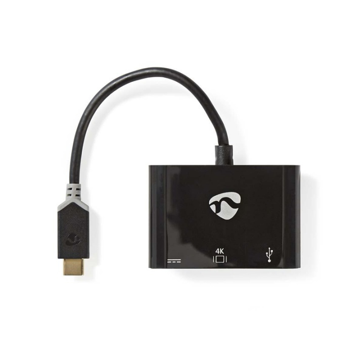 Nedis USB Multi-Port Adapter | USB 3.2 Gen 1 | USB-C™ Han | HDMI ™ -udgang / USB-A Hun / USB-C™ Hun | 5 Gbps | 0.20 m | Runde | Guldplateret | PVC | Antracit | Window Box i gruppen SMARTPHONES & TABLETS / Opladere og kabler / Adaptere hos TP E-commerce Nordic AB (38-77570)