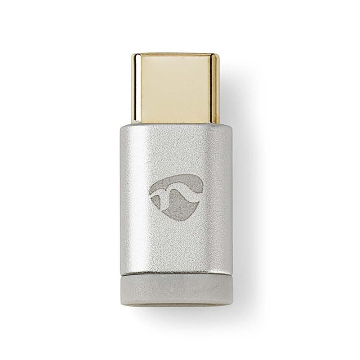 Nedis USB-C™ Adapter | USB 2.0 | USB-C™ Han | USB Micro-B Hun | 480 Mbps | Runde | Guldplateret | Sølv | Cover Window Box i gruppen SMARTPHONES & TABLETS / Opladere og kabler / Adaptere hos TP E-commerce Nordic AB (38-77577)