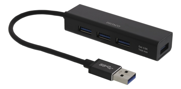 DELTACO USB3.0 4port hub black i gruppen COMPUTERTILBEHØR / Computer Tilbehør / USB-hubs hos TP E-commerce Nordic AB (38-78195)