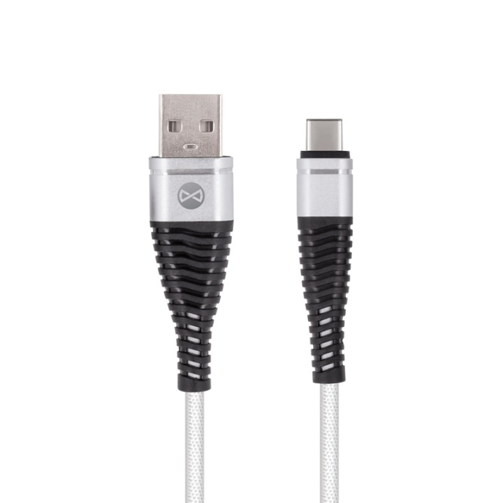 Forever USB Type-C-kabel Shark White 1m 2A i gruppen SMARTPHONES & TABLETS / Opladere og kabler / Kabler / Kabler Type C hos TP E-commerce Nordic AB (38-78854)