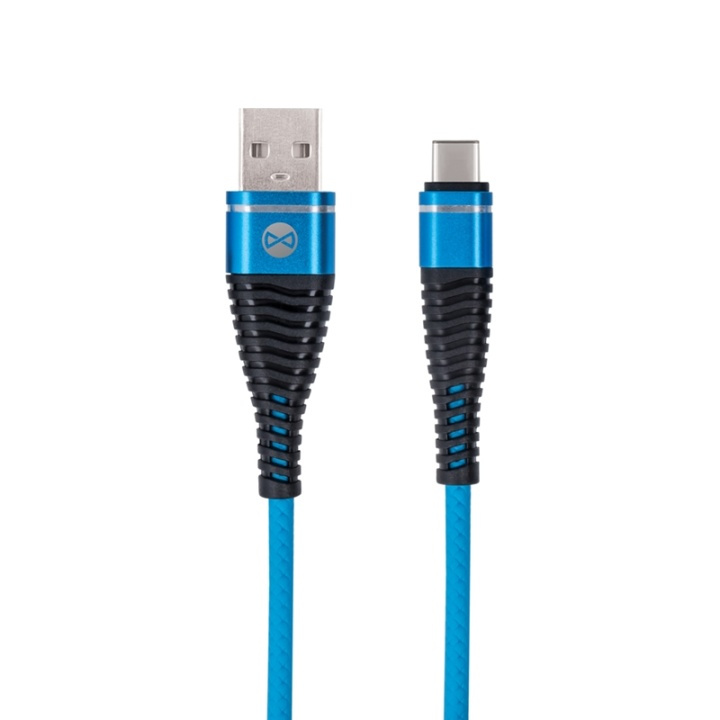 Forever USB Type-C kabel Shark Blå 1m 2A i gruppen SMARTPHONES & TABLETS / Opladere og kabler / Kabler / Kabler Type C hos TP E-commerce Nordic AB (38-78855)