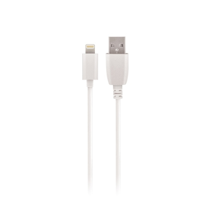 Setty USB A till Lightning-kabel 1 m till iPhone, Vit i gruppen SMARTPHONES & TABLETS / Opladere og kabler / Kabler / Kabler Lightning hos TP E-commerce Nordic AB (38-79017)