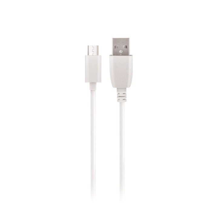 Setty Micro-USB till USB A 2.0 kabel 1 m, Vit i gruppen SMARTPHONES & TABLETS / Opladere og kabler / Kabler / Kabler microUSB hos TP E-commerce Nordic AB (38-79028)
