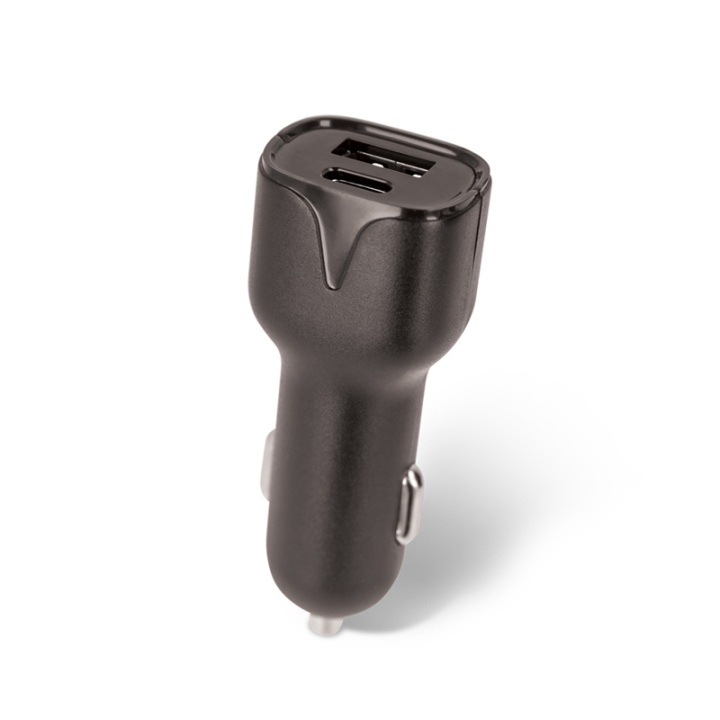 Setty Biloplader USB og Type-C-stik, 2,4A, sort i gruppen SMARTPHONES & TABLETS / Opladere og kabler / Bilopladere / Bil oplader USB hos TP E-commerce Nordic AB (38-79042)