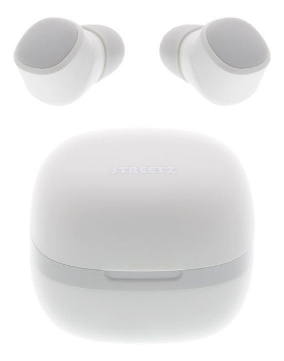 STREETZ True Wireless Stereo in-ear, IPX6, charge case, white i gruppen HJEMMEELEKTRONIK / Lyd & billede / Hovedtelefoner & Tilbehør / Hovedtelefoner hos TP E-commerce Nordic AB (38-79255)