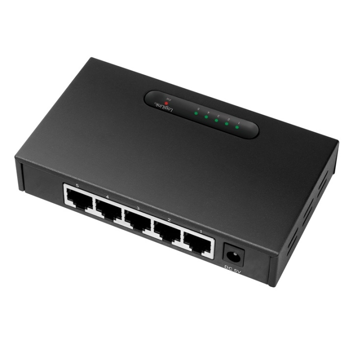 LogiLink Gigabit 5-port Switch Metall i gruppen COMPUTERTILBEHØR / Netværk / Switches hos TP E-commerce Nordic AB (38-79404)