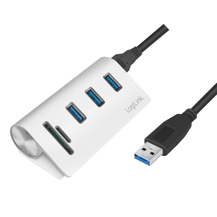 LogiLink USB3.0 3-port hub + minneskort i gruppen COMPUTERTILBEHØR / Computer Tilbehør / USB-hubs hos TP E-commerce Nordic AB (38-79408)