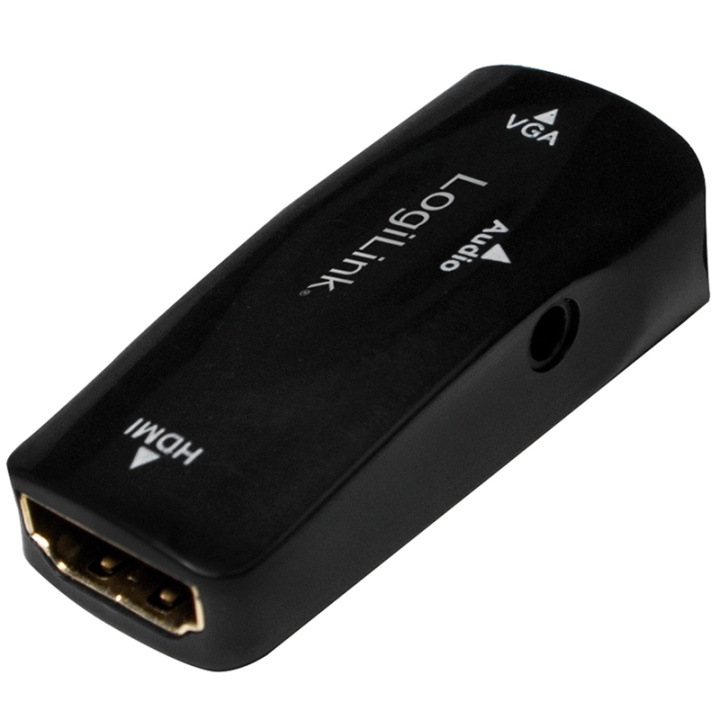 LogiLink HDMI-hona -> VGA-hona + ljud i gruppen HJEMMEELEKTRONIK / Kabler og adaptere / HDMI / Adaptere hos TP E-commerce Nordic AB (38-79636)