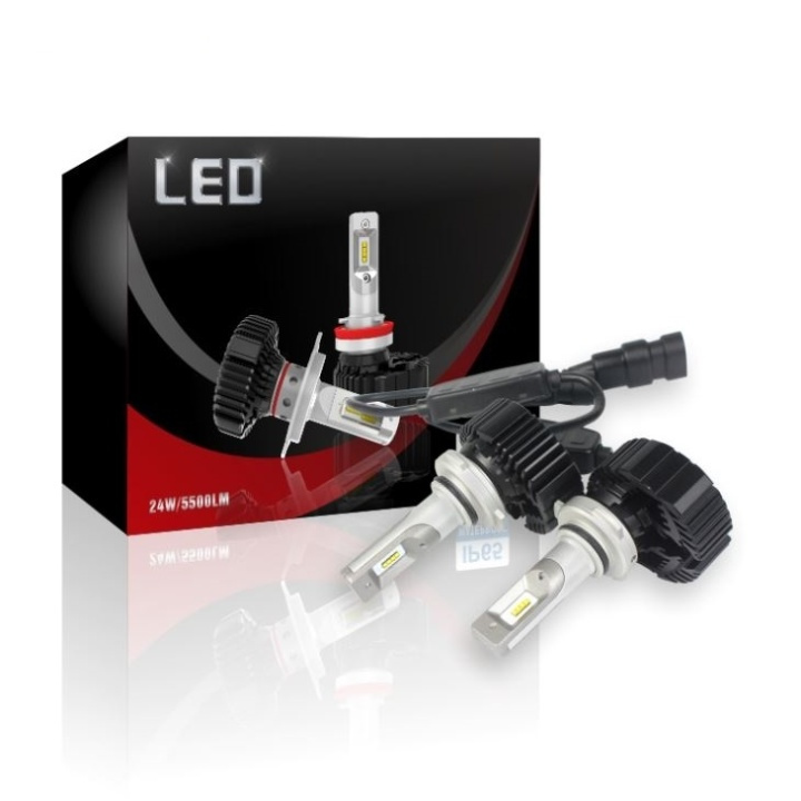 LED-konvertering 7 Plus, 9006, 24W/lampe, 5500LM, 2-pak i gruppen BIL / Bil belysning / LED-Fuldt lys og halvt lys hos TP E-commerce Nordic AB (38-80145)