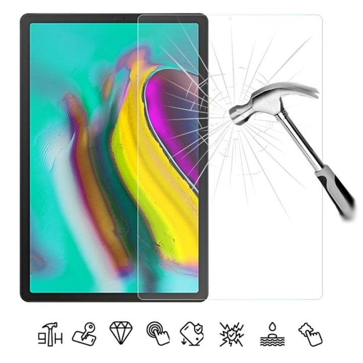 Härdat glas till Samsung Galaxy Tab A 10.1 SM-T580 i gruppen SMARTPHONES & TABLETS / Tablet beskyttelse / Samsung tablets hos TP E-commerce Nordic AB (38-80589)