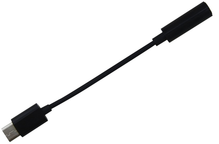 USB-C til 3,5 mm adapter, sort i gruppen SMARTPHONES & TABLETS / Opladere og kabler / Adaptere hos TP E-commerce Nordic AB (38-80911)