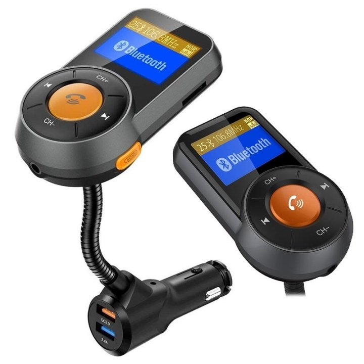 BT76 FM-sender med dobbelt USB-oplader QC3.0+2.4A, sort i gruppen BIL / Bil lyd & multimedia / FM-sender hos TP E-commerce Nordic AB (38-81006)