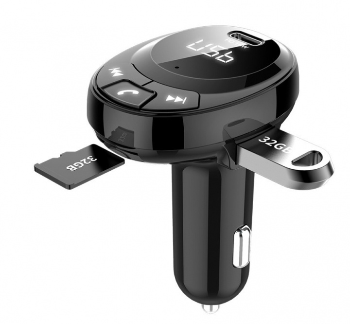 FM-sender med Bluetooth-håndfri, QC 3.0-oplader i gruppen BIL / Bil lyd & multimedia / FM-sender hos TP E-commerce Nordic AB (38-81329)