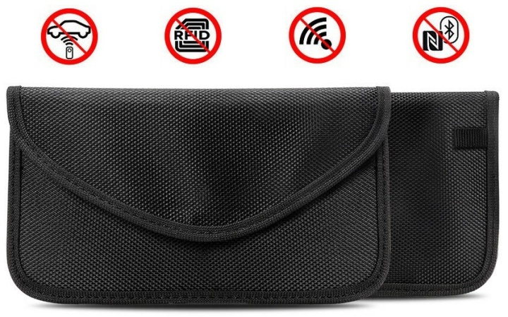 Svart taske med RFID-beskyttelse til kort, telefon, bilnøgler mv. i gruppen SPORT, FRITID & HOBBY / Sjove gadgets / Smarte løsninger hos TP E-commerce Nordic AB (38-81527)