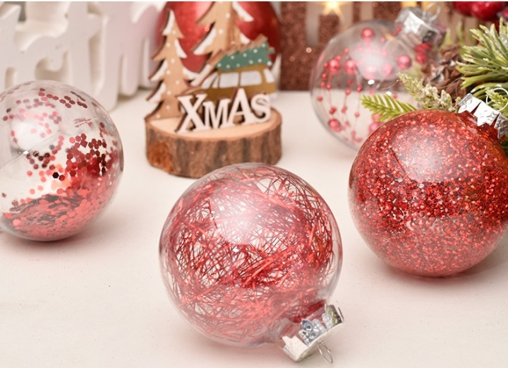 Julekugler 30 stk, Glitter Red i gruppen HJEM, HUS & HAVE / Interiør / Julepynt hos TP E-commerce Nordic AB (38-81631)
