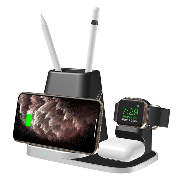Qi Wireless Charging Pen Holder til smartphone, iWatch, Airpods i gruppen SMARTPHONES & TABLETS / Opladere og kabler / Trådløs Qi oplader hos TP E-commerce Nordic AB (38-81719)
