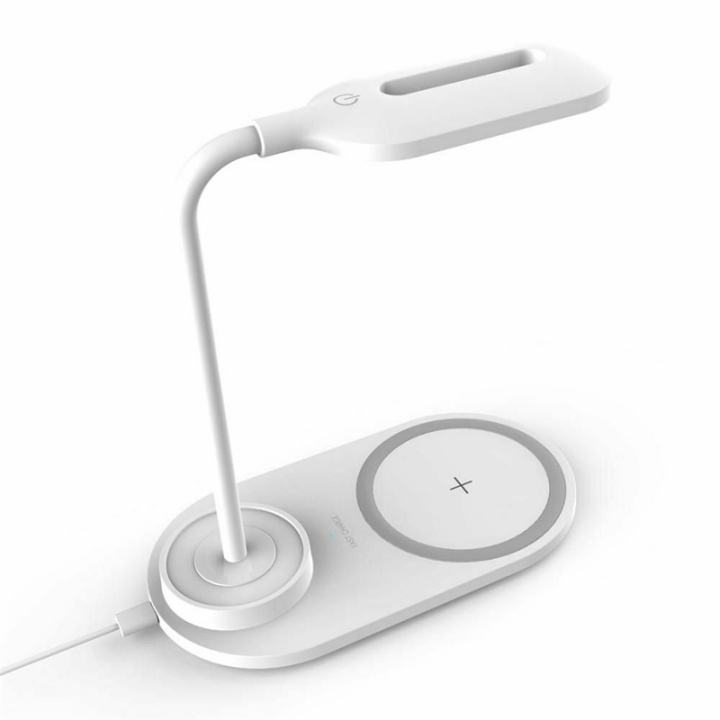 Bordlampe med trådløs Qi-opladning, Hvid i gruppen HJEMMEELEKTRONIK / Lys / Bordlamper hos TP E-commerce Nordic AB (38-81722)