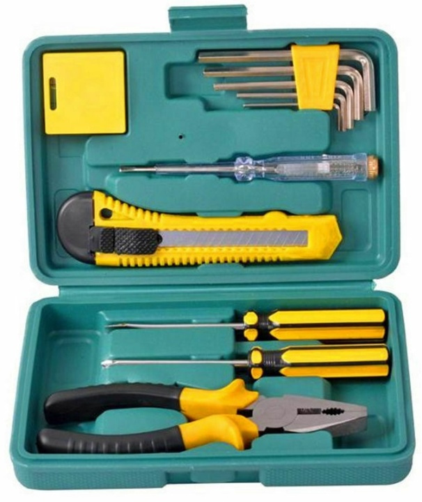 Lille værktøjskasse med 11 værktøjer i gruppen HJEM, HUS & HAVE / Værktøj / Øvrigt værktøjer og tilbehør hos TP E-commerce Nordic AB (38-81911)