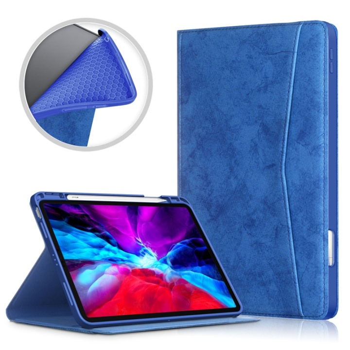 Etui med lomme til iPad Air 4 (2020), Blå i gruppen SMARTPHONES & TABLETS / Tablet beskyttelse / Apple iPad hos TP E-commerce Nordic AB (38-81961)