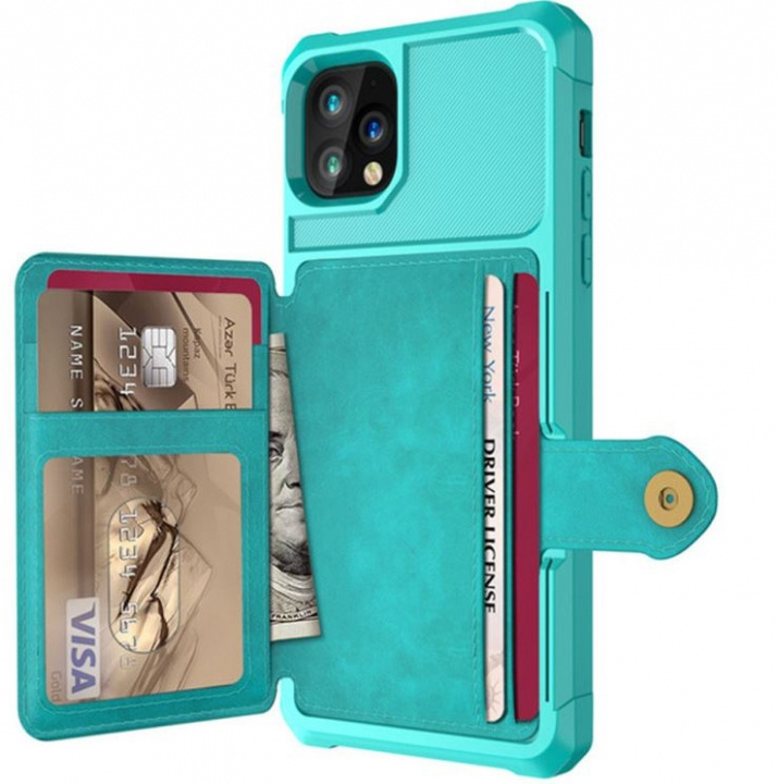 Etui med kortholder til iPhone 12 Pro Max, Grøn i gruppen SMARTPHONES & TABLETS / Mobil Beskyttelse / Apple / iPhone 12 Pro / Cover hos TP E-commerce Nordic AB (38-81977)