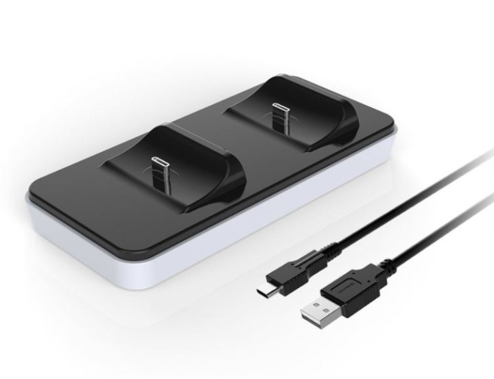 Dobe Dobbelt Opladningsstation til 2 PS5 DualSense Controllere i gruppen HJEMMEELEKTRONIK / Spilkonsoller og tilbehør / Sony PlayStation 5 / Tilbehør hos TP E-commerce Nordic AB (38-82094)
