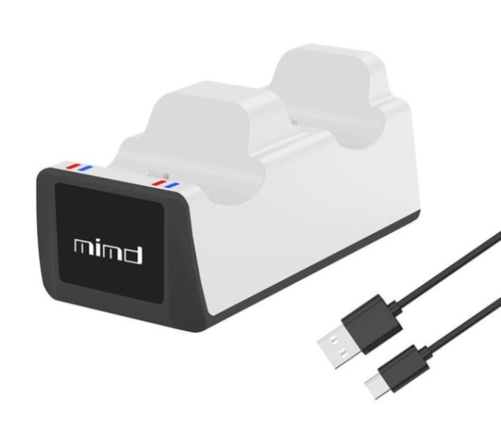 Opladningsstation til 2 x PS5 DualSense-controllere med LED-indikator i gruppen HJEMMEELEKTRONIK / Spilkonsoller og tilbehør / Sony PlayStation 5 / Tilbehør hos TP E-commerce Nordic AB (38-82101)