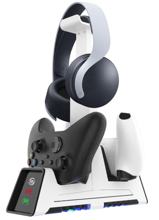 Opladningsstativ til håndkontroller med headset-holder i gruppen HJEMMEELEKTRONIK / Spilkonsoller og tilbehør / Xbox One hos TP E-commerce Nordic AB (38-82112)
