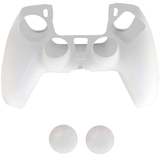 Silikongreb og 2 x Silikonhætte til PS5-controller, Hvid i gruppen HJEMMEELEKTRONIK / Spilkonsoller og tilbehør / Sony PlayStation 5 hos TP E-commerce Nordic AB (38-82118)