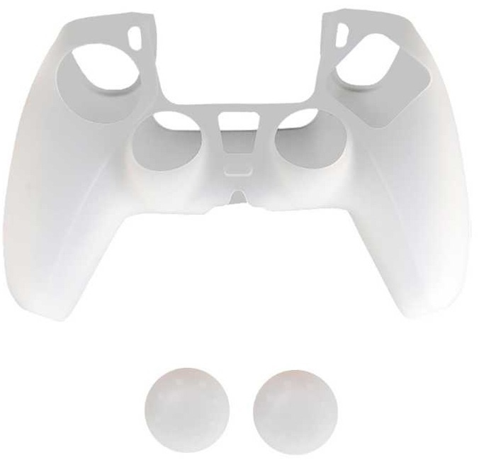 Silikongreb og 2 x Silikonhætte til PS5-controller, Hvid i gruppen HJEMMEELEKTRONIK / Spilkonsoller og tilbehør / Sony PlayStation 5 / Tilbehør hos TP E-commerce Nordic AB (38-82118)