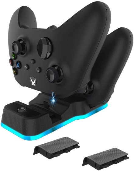 Dobbelt oplader til Xbox Series-controller inklusive batteripakke i gruppen HJEMMEELEKTRONIK / Spilkonsoller og tilbehør / Xbox Series X / Tilbehør hos TP E-commerce Nordic AB (38-82147)