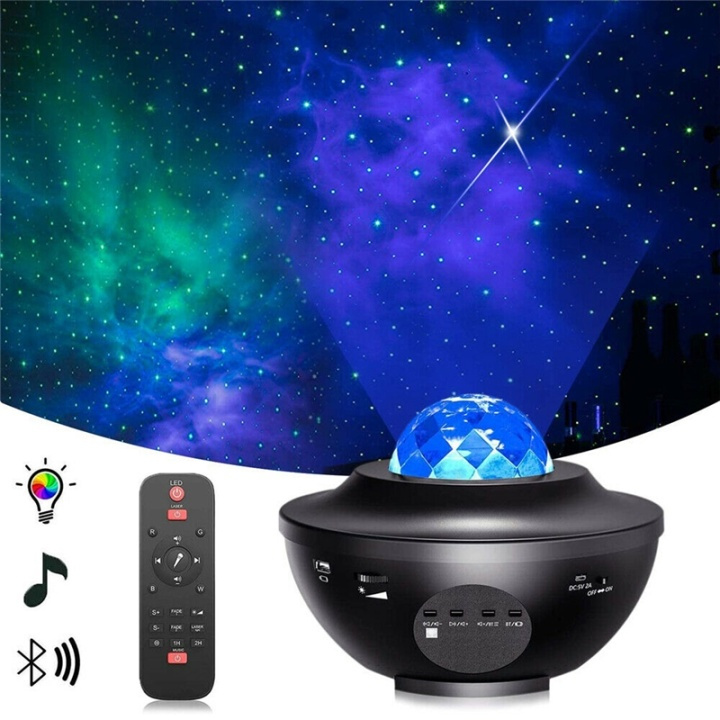 Galaxy-lampe, stjerneprojektor med Bluetooth-højttaler i gruppen HJEMMEELEKTRONIK / Lys / Natlamper hos TP E-commerce Nordic AB (38-82189)