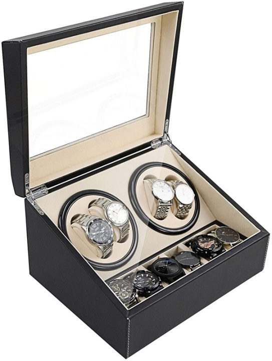 Watch winder/klocksnurra för flera klockor, Svart i gruppen HJEM, HUS & HAVE / Ure og tællere / Tilbehør hos TP E-commerce Nordic AB (38-82276)