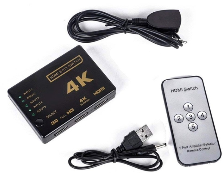 HDMI-switch, 5 til 1 i gruppen COMPUTERTILBEHØR / Kabler og adaptere / HDMI / VGA / DVI switche hos TP E-commerce Nordic AB (38-82384)