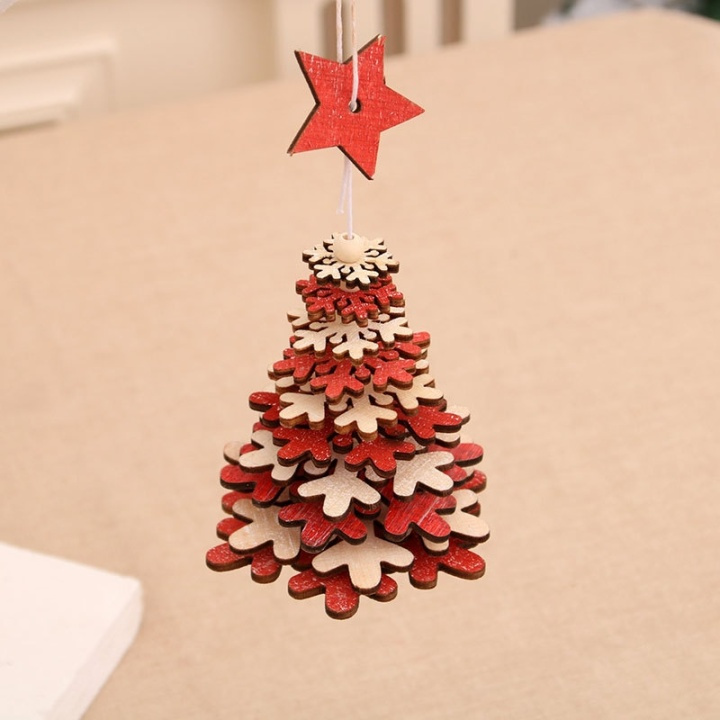 Juletræ med træstjerne, Rød i gruppen HJEM, HUS & HAVE / Interiør / Julepynt hos TP E-commerce Nordic AB (38-83026)