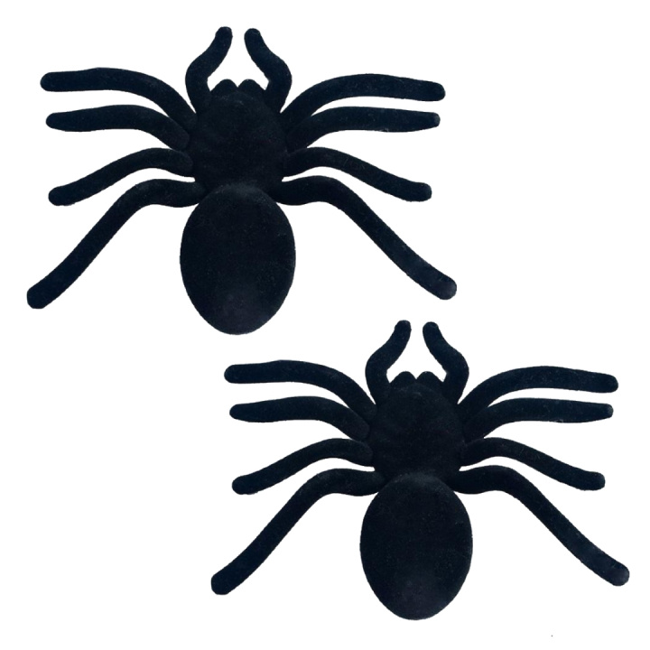 Skræmmende edderkop med blødt yderstof, 16,5x10 cm, 2 stk i gruppen HJEM, HUS & HAVE / Interiør / Halloween hos TP E-commerce Nordic AB (38-83060)