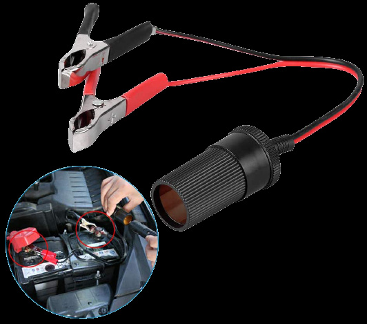 Batteriklämmor till cigarettuttag 40cm, 30A i gruppen BIL / Tilbehør / Accessories / 12 volt tilbehør hos TP E-commerce Nordic AB (38-83276)