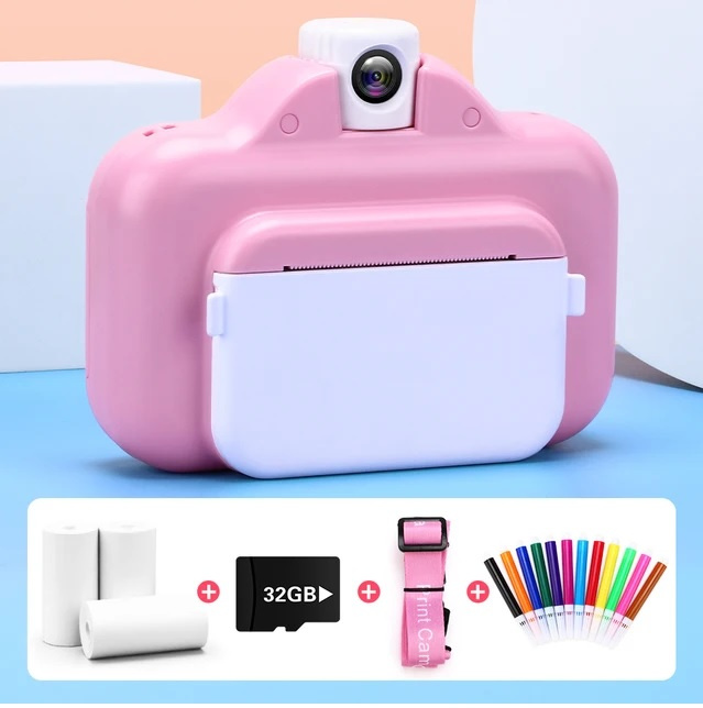 Børnekamera med WIFI og direkte print, 32GB hukommelseskort, 1080P video, Pink i gruppen LEGETØJ, BØRN & BABY / Legetøj / Elektronik og medier / Børnekameraer og tilbehør hos TP E-commerce Nordic AB (38-83321)
