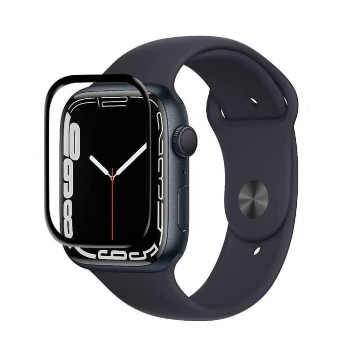 Skærmbeskytter i hærdet glas til Apple Watch 7, 45 mm i gruppen SMARTPHONES & TABLETS / Træning, hjem og fritid / Apple Watch & Tilbehør / Tilbehør hos TP E-commerce Nordic AB (38-83408)