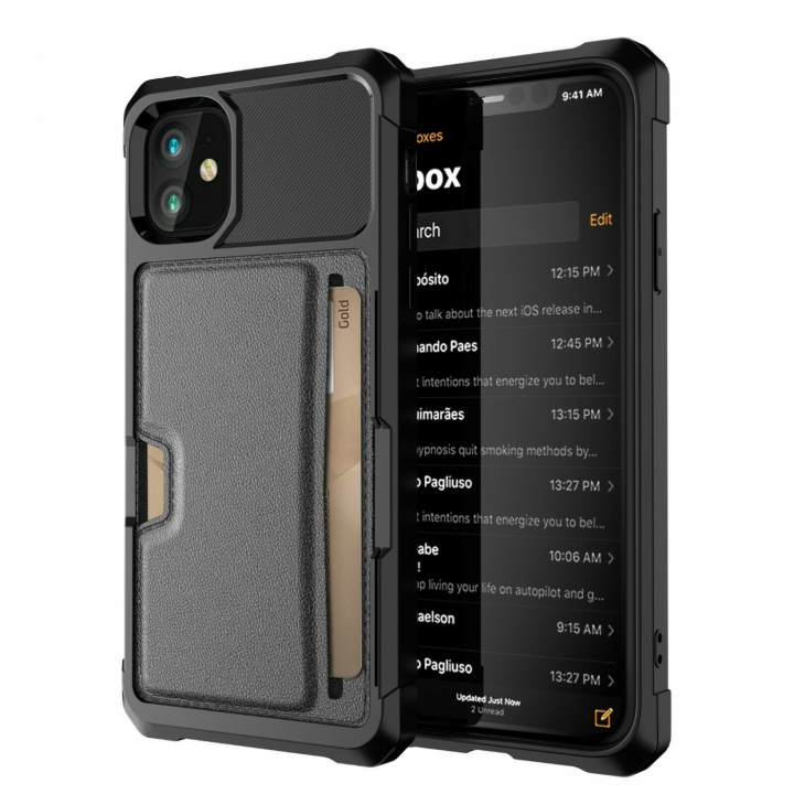 Stødsikkert etui til iPhone 13 Pro med kortholder, Sort i gruppen SMARTPHONES & TABLETS / Mobil Beskyttelse / Apple / iPhone 13 Pro / Cover hos TP E-commerce Nordic AB (38-83423)