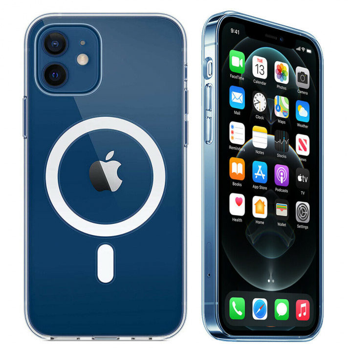 Gennemsigtigt etui med understøttelse af magnetisk opladning, iPhone 13 i gruppen SMARTPHONES & TABLETS / Mobil Beskyttelse / Apple / iPhone 13 / Cover hos TP E-commerce Nordic AB (38-83426)