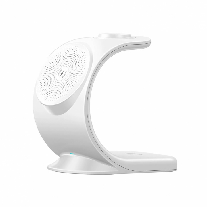 Trådløs oplader til 3 Apple-enheder, 15W, hvid i gruppen SMARTPHONES & TABLETS / Opladere og kabler / Trådløs Qi oplader hos TP E-commerce Nordic AB (38-83656)