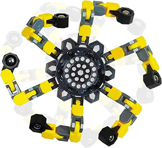 Fidget Spinner som kan förvandlas till en robotleksak (gul) i gruppen LEGETØJ, BØRN & BABY / Legetøj / Fidget Spinners hos TP E-commerce Nordic AB (38-83715)