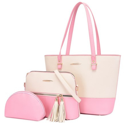 Håndtasker, Beige Pink med gulddetaljer i gruppen SPORT, FRITID & HOBBY / Accessories / Øvrige accessories hos TP E-commerce Nordic AB (38-83740)