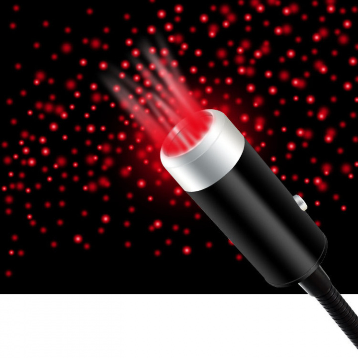 USB-lampe, der giver stjernehimmel atmosfære i bilen, rødt lys i gruppen BIL / Bil belysning / Ekstra lys hos TP E-commerce Nordic AB (38-83793)