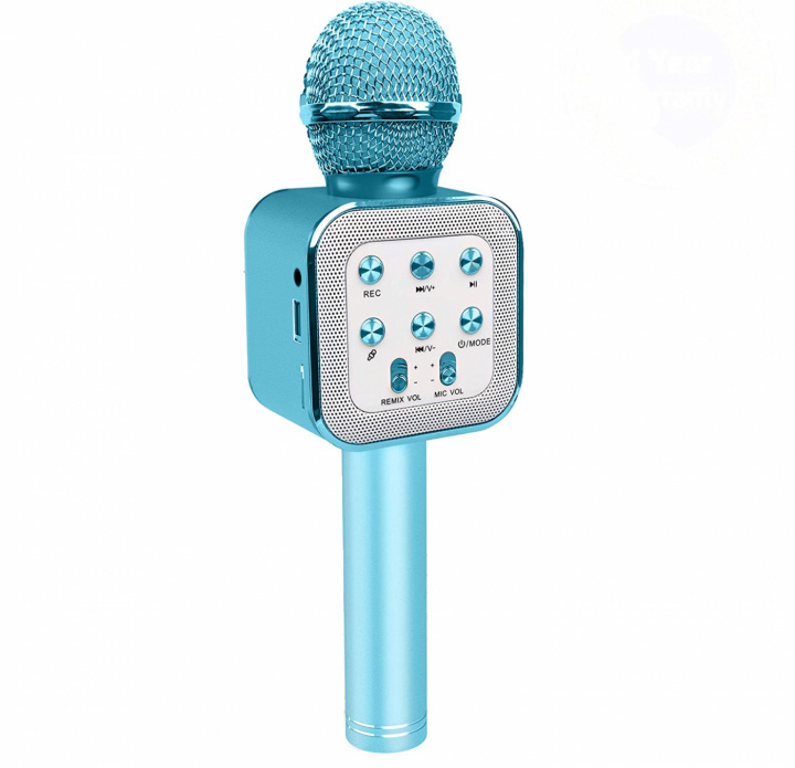 Karaoke-mikrofon med Bluetooth, Blå i gruppen HJEMMEELEKTRONIK / Lyd & billede / Håndholdte mikrofoner hos TP E-commerce Nordic AB (38-83815)