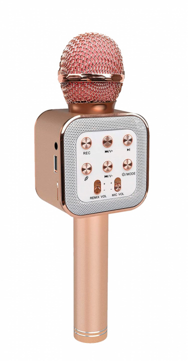 Karaoke-mikrofon med Bluetooth, Rosé-Guld i gruppen HJEMMEELEKTRONIK / Lyd & billede / Håndholdte mikrofoner hos TP E-commerce Nordic AB (38-83817)