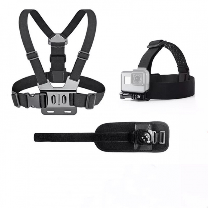 Bröstsele kompatibel med GoPro Hero inkl. Headstrap & Armband i gruppen SPORT, FRITID & HOBBY / Action kameraer og tilbehør / Andet tilbehør hos TP E-commerce Nordic AB (38-83955)