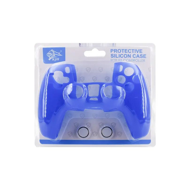 Silikonebeskyttelse inkl. tommelfingergreb til PS5-controller, blå i gruppen HJEMMEELEKTRONIK / Spilkonsoller og tilbehør / Sony PlayStation 5 / Tilbehør hos TP E-commerce Nordic AB (38-83996)